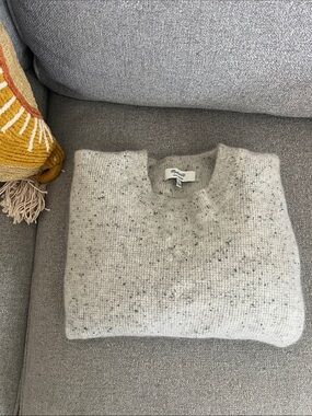 Madewell 100% cashmere ~ Oatmeal Speckled Crewneck Sweater